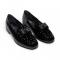 Duca Di Matiste "Maratea" Satin Black Genuine Italian Calf Patent Leather Loafers.